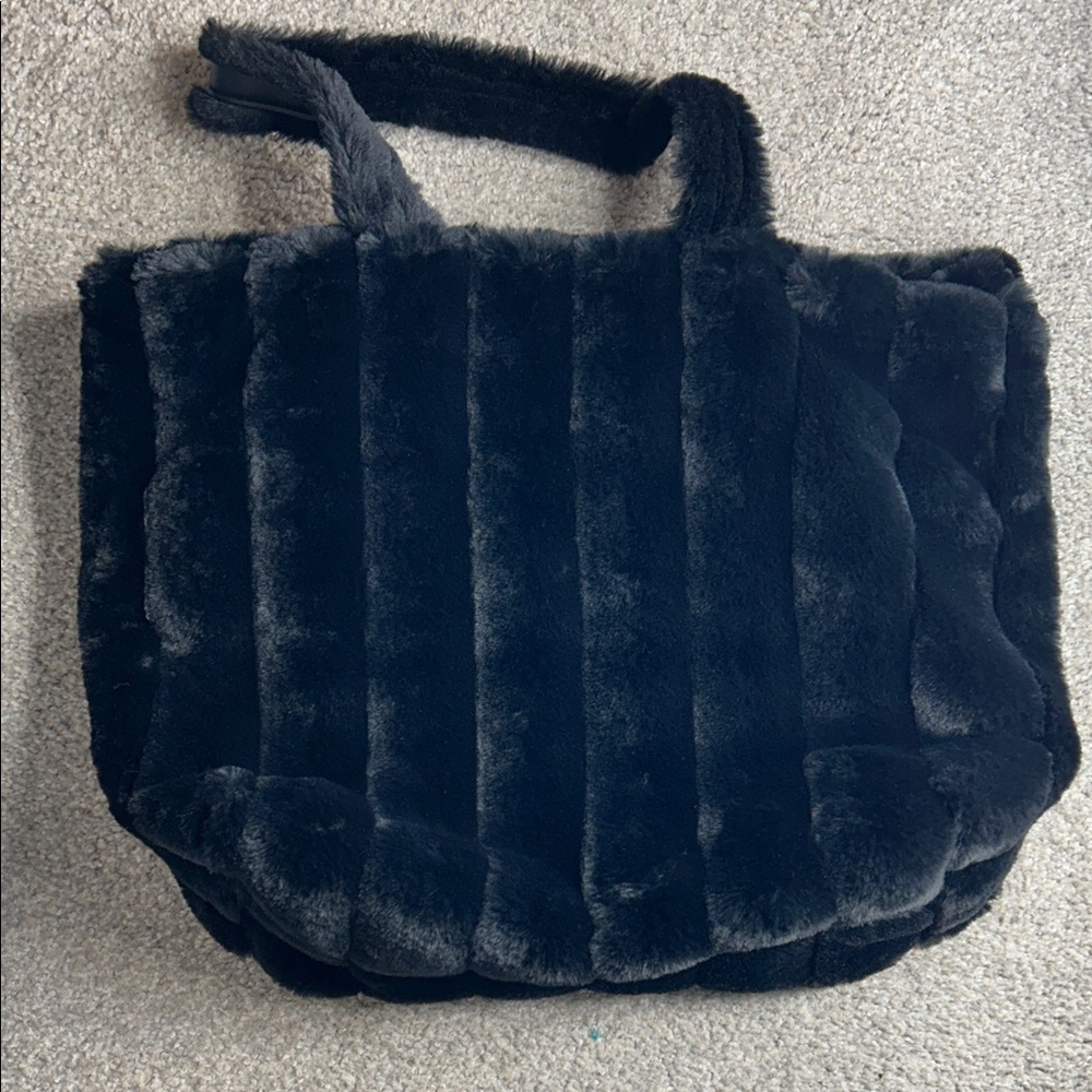 🍄SALE Victoria's Secret Plush Black Tote - Picture 3 of 5